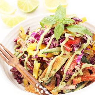 Easy Raw Vegan Rainbow Coleslaw with 5-Minute Dressing - Completely Allergen-Friendly Chantal | freshisreal.com