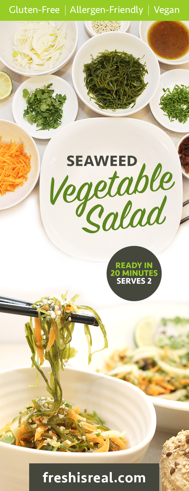 Kombu Seaweed Vegetable Salad Recipe - by Fresh is Real