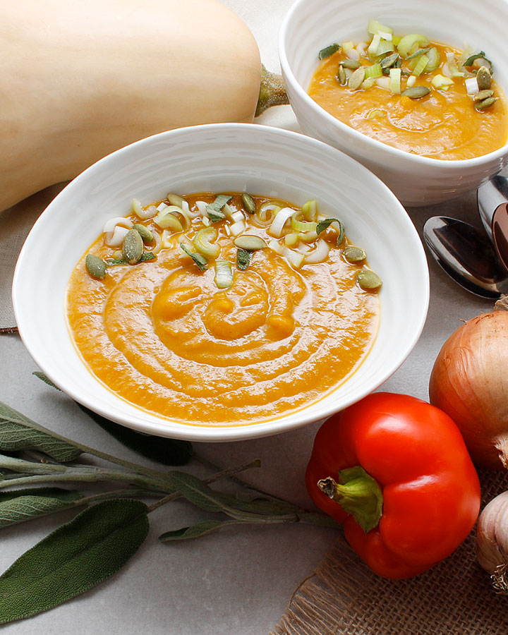 A warm, comforting Butternut Squash Leek Soup recipe that’s puréed in the blender for a smoother texture. Plant-based and allergen-friendly. For the recipe, visit freshisreal.com.