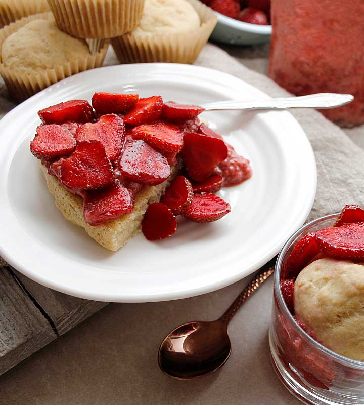 With less than 10 ingredients this gluten-free, egg-free and dairy-free Vanilla Cake dessert is a wonderful treat. Serve it with some Strawberry Chia Pudding and be ready to indulge in a better for you type of dessert! freshisreal.com