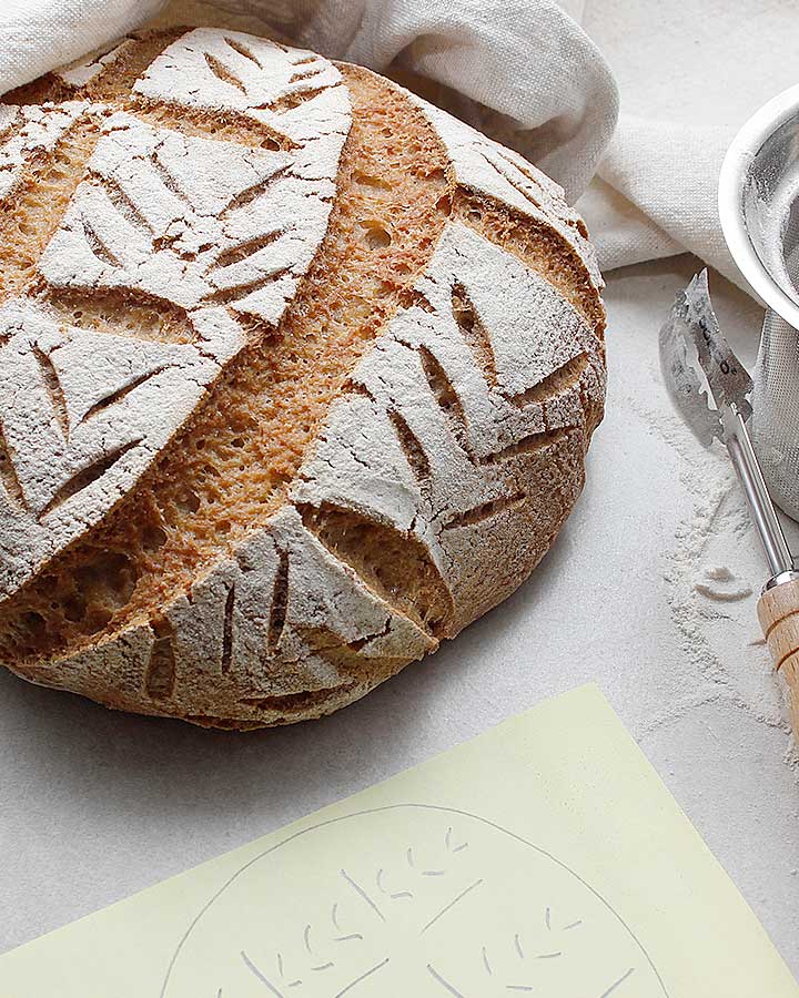 A beautiful crusty artisan-style, free-form, gluten-free and vegan Buckwheat Sourdough Loaf. Allergen-Friendly. freshisreal.com