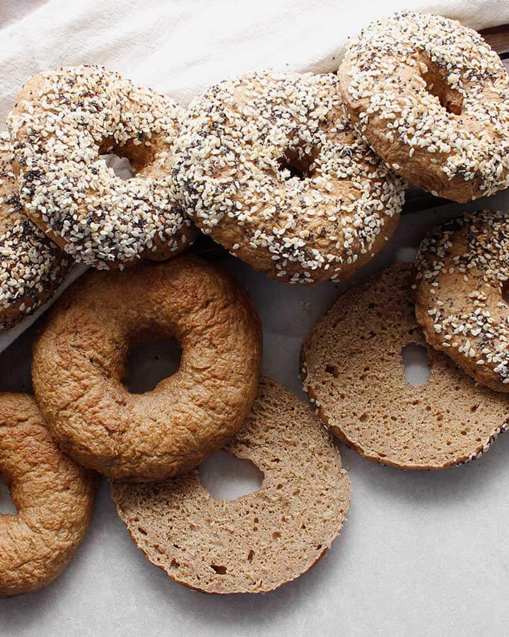 Yeasted gluten-free, vegan and allergen-friendly bagels.