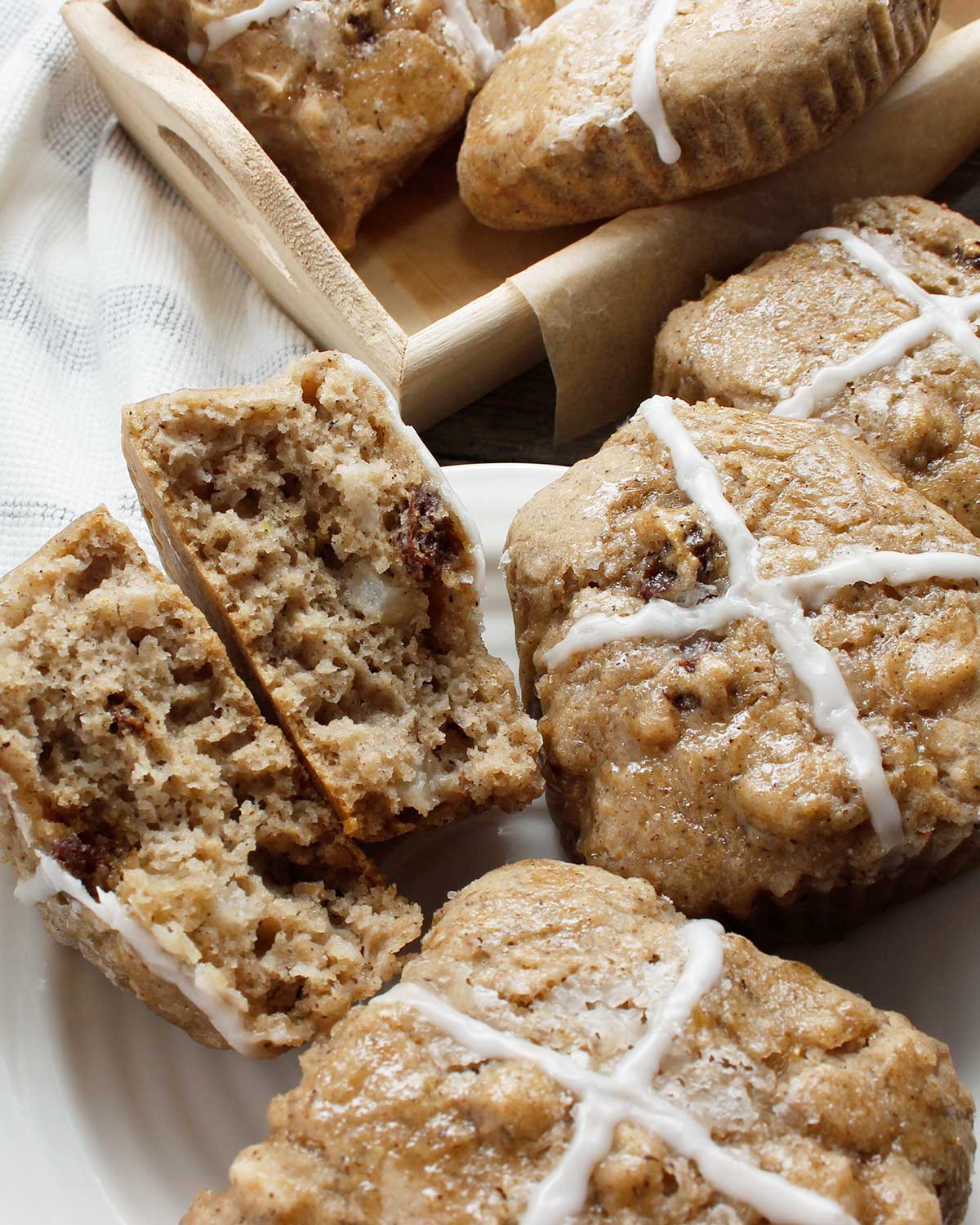 Hot Cross Buns prepared with gluten-free sourdough starter.