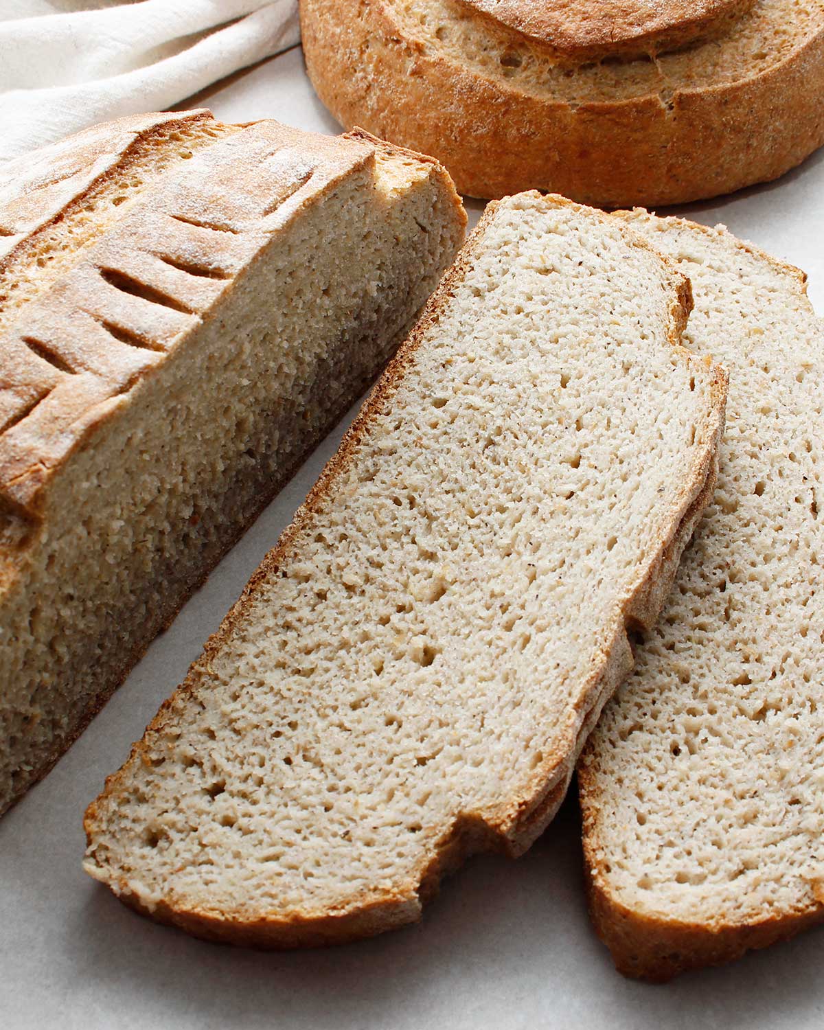 Sliced gluten-free wild yeast bread