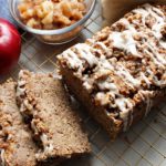 Sliced gluten-free and vegan apple crisp quick bread
