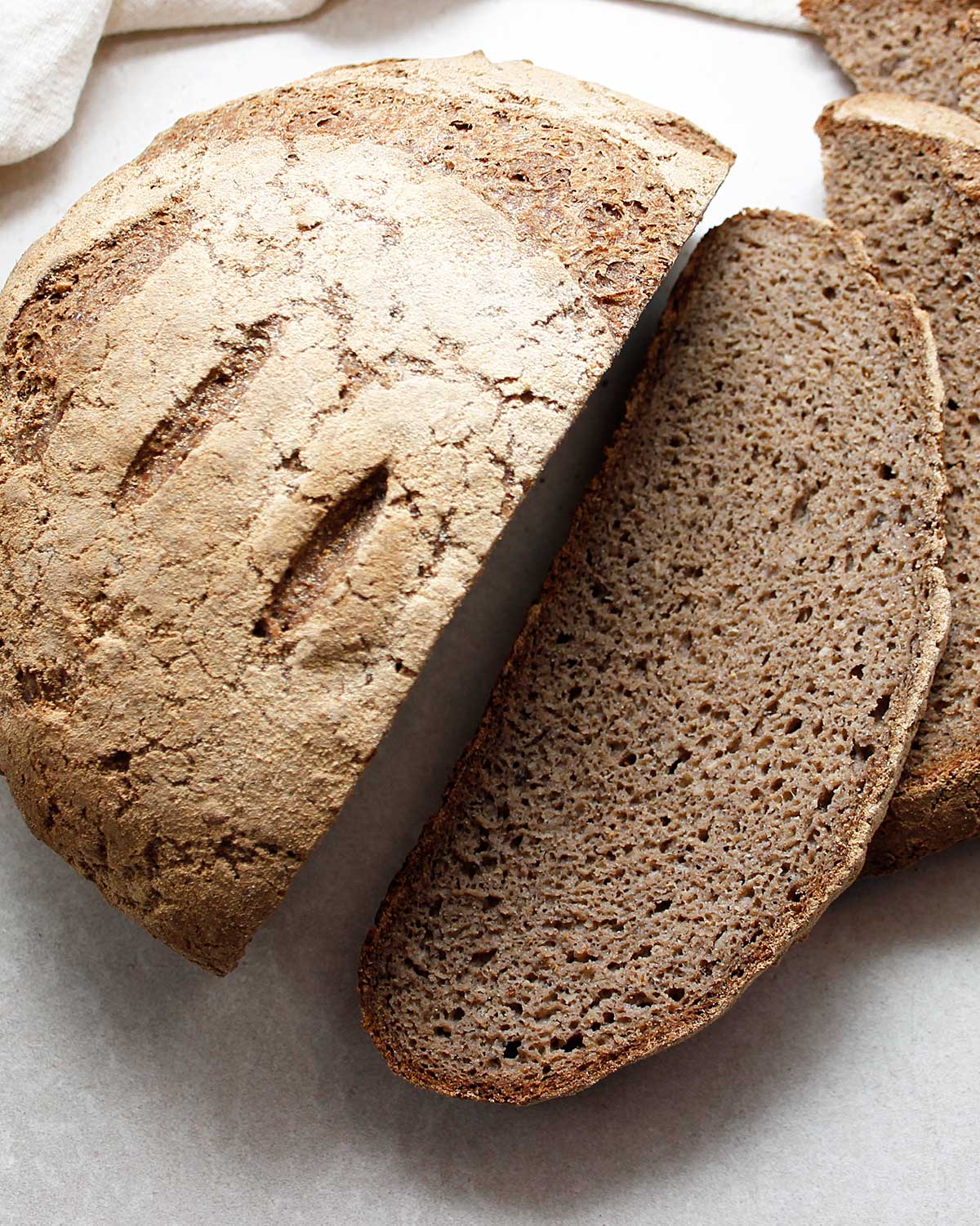 Sliced GF, grain-free and vegan sourdough bread