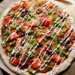 Gorgeous and delicious grain-free plant-based sourdough pizza.