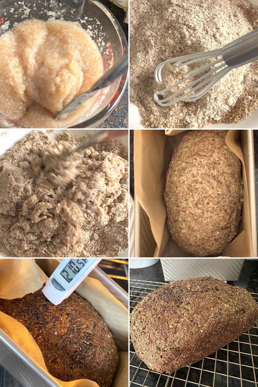 Easy steps to make flaxseed keto bread.