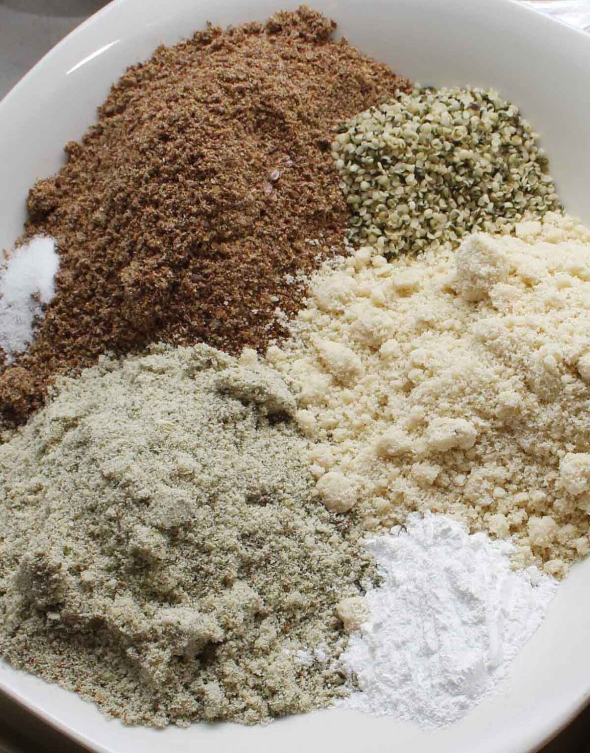 Gorgeous seeds freshly ground to make low-carb gluten-free, vegan keto bread.
