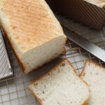 Gluten-free and egg-free bread freshly baked and sliced made with Caputo Fioreglut